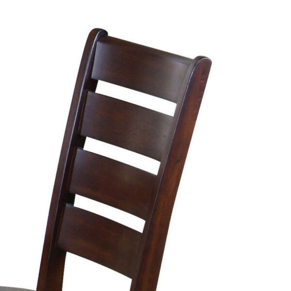 Leather Upholstered Wooden Side Chairs With Ladder Back, Brown & Black, (Set of 2)