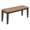 Fabric Upholstered Solid Wooden Bench, Light & Dark Brown