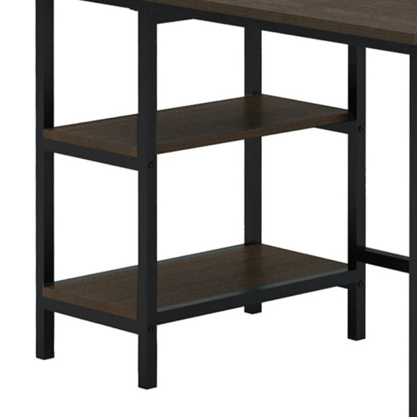 Metal And PU Study Computer Set With Writing Desk And PU Chair, Black