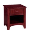 Wooden Night Stand With One Drawer And Open Shelf In Cherry Brown
