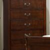 140220266990f786f2f41.jpeg 5 Drawer Wooden Chest with Metal Hardware, Cherry Brown