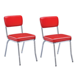 140220266990f79a94fec.jpeg Dining Side Chair Set of 2, Retro Red Faux Leather, Chrome Metal Legs
