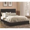 140220266990f7a31d0fb.jpeg Leather Upholstered Full Size Platform Bed, Black