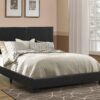 140220266990f7b322d6d.jpeg Leather Upholstered Queen Size Platform Bed, Black