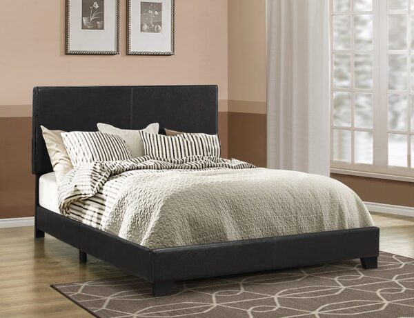 140220266990f7b322d6d.jpeg Leather Upholstered Queen Size Platform Bed, Black