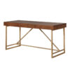 140220266990f7ea6bc1c.jpeg Modern Style Wooden Writing Desk with Unique Metal Legs, Walnut Brown and Gold