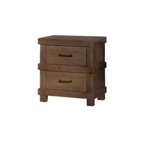 140220266990f92694272.jpeg Two Drawer Nightstand With Metal Handle, Antique Oak