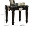 Wooden End Table With Contrast Carved Motif Turned Legs, Black