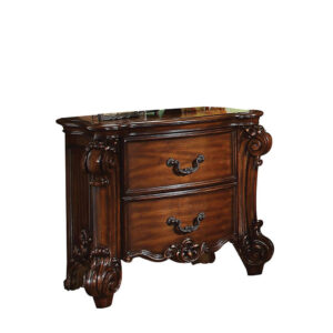 140220266990f9e6e483b.jpeg Traditional Style Wooden Nightstand with Two Drawers, Cherry Brown