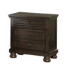 Wooden Mid Century Design Night Stand Chest With Hidden Drawer, Dark Brown