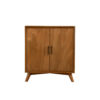 Wooden Small Bar Cabinet with Two Doors and Splayed Legs, Brown