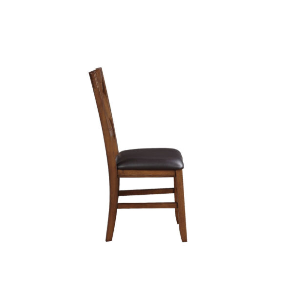 140220266990fb1074cc0.jpeg Dining Chair, Vegan Faux Leather, X Backrest, Set of 2, Brown