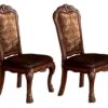 140220266990fb176193f.jpeg Dining Side Chair, Claw Legs and Leatherette Seat, Brown, Set of 2