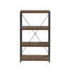 140220266990fbe66f35f.jpeg 4 Tiered Metal Framed Wooden Bookshelf, Weathered Oak Brown and Black