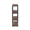 140220266990fbe912c1a.jpeg 4 Tiered Metal Framed Wooden Bookshelf, Weathered Oak Brown and Black