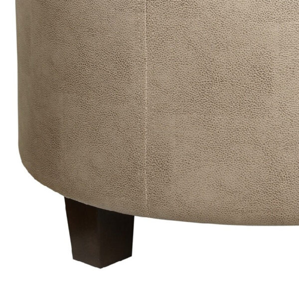 Faux Leather Upholstered Wooden Ottoman with Lift Off Lid Storage, Brown