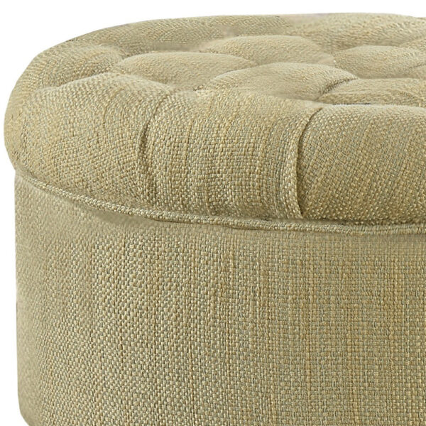 140220266990fce4211db.jpeg Fabric Upholstered Wooden Ottoman with Tufted Lift Off Lid Storage, Beige and Brown