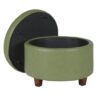 Leatherette Upholstered Wooden Ottoman with Single Button Tufted Lift Top Storage, Green, Large