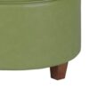 Leatherette Upholstered Wooden Ottoman with Single Button Tufted Lift Top Storage, Green, Large