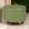 Leatherette Upholstered Wooden Ottoman with Single Button Tufted Lift Top Storage, Green, Large