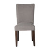 Fabric Upholstered Wooden Parson Dining Chair with Splayed Back, Gray and Brown
