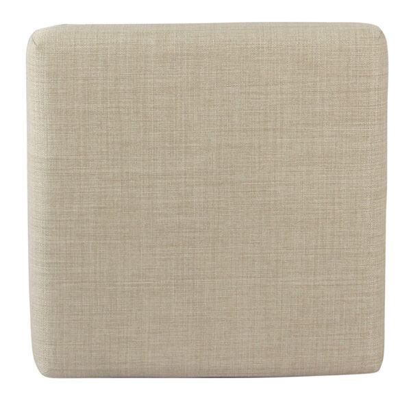 Open Back Metal Counter Stool with Fabric Upholstered Padded Seat, Beige and Black