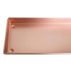 29 Inch Rectangular Metal Windowsill Planter Tray, Trim Edges, Large, Copper