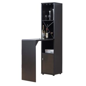 140220266991046b52622.jpeg Wooden Wine Cabinet with Spacious Storage and Bar Table, Red Cocoa Brown
