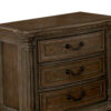 Wooden Nightstand with 3 Drawers and Intricate Carving Details, Brown