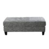 Fabric Upholstered Wooden Ottoman with Tapered Legs, Gray