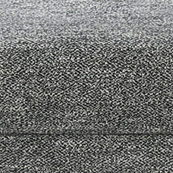 Fabric Upholstered Wooden Ottoman with Tapered Legs, Gray