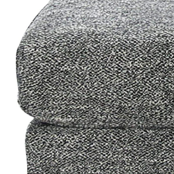 Fabric Upholstered Wooden Ottoman with Tapered Legs, Gray