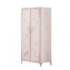 Metal Armoire with Butterfly Handle and Dandelions, White and Purple