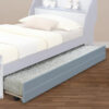 Transitional Style Wooden Trundle Bed with Caster Wheels, Gray