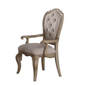 14022026699105d0b42ad.jpeg Wooden Arm Chairs with Button Tufting, Set of Two, Gray and Brown