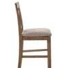 Fabric Upholstered Wooden Counter Height Chair,Set of 2,Brown and Gray
