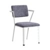 1402202669910872d8349.jpeg Fabric Upholstered Metal Dining Chair, Set of 2, White and Gray