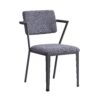 140220266991088804fb2.jpeg Fabric Upholstered Metal Dining Chair, Set of 2, Gray and Black
