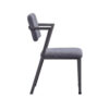 1402202669910892f283b.jpeg Fabric Upholstered Metal Dining Chair, Set of 2, Gray and Black