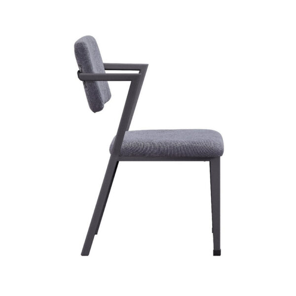 1402202669910892f283b.jpeg Fabric Upholstered Metal Dining Chair, Set of 2, Gray and Black
