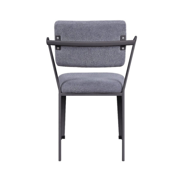 1402202669910895b604a.jpeg Fabric Upholstered Metal Dining Chair, Set of 2, Gray and Black