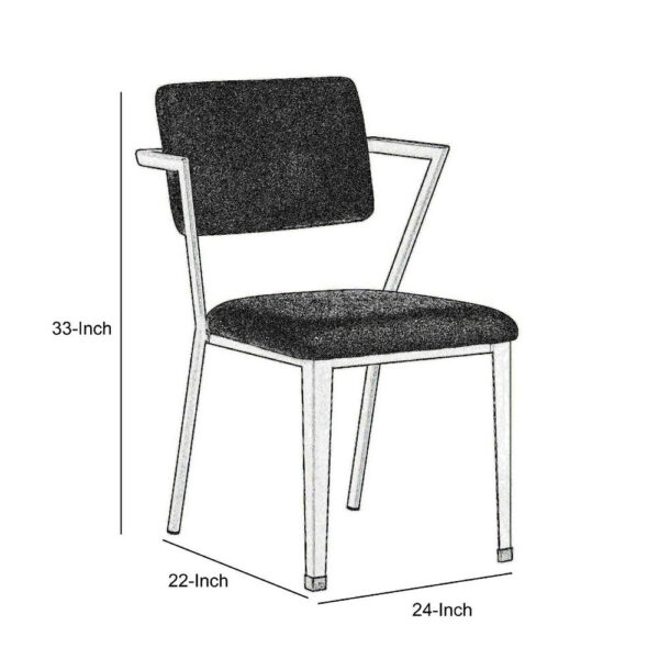 14022026699108972a908.jpeg Fabric Upholstered Metal Dining Chair, Set of 2, Gray and Black