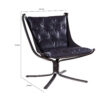 14022026699108f888abd.jpeg Star Base Metal Accent Chair with Faux Leather Seating, Blue and Brown