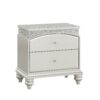 14022026699109be452a5.jpeg Modern Style 2 Drawer Wooden Nightstand with Rhinestone Inlays, Silver