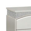 14022026699109cc70a41.jpeg Modern Style 2 Drawer Wooden Nightstand with Rhinestone Inlays, Silver