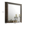 Transitional Style Wooden Decorative Mirror with Grooved Panels, Brown