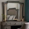 Contemporary Style Wooden Decorative Mirror with LED Lights, Gray