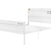 Industrial Style Metal Full Size Bed with Straight Leg Support, White