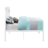 Industrial Style Metal Full Size Bed with Straight Leg Support, White
