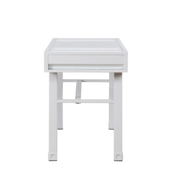 Industrial Style Metal and Wood 1 Drawer Vanity Desk, White
